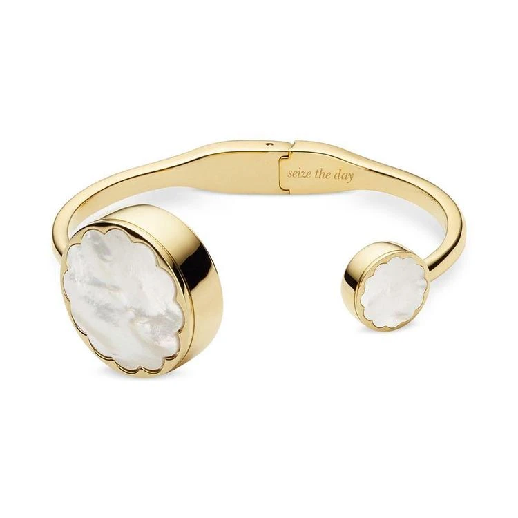 商品Kate Spade|Women's Gold-Tone Stainless Steel Hinge Half-Bangle Bracelet Activity Tracker 26mm KSA31212,价格¥958,第1张图片