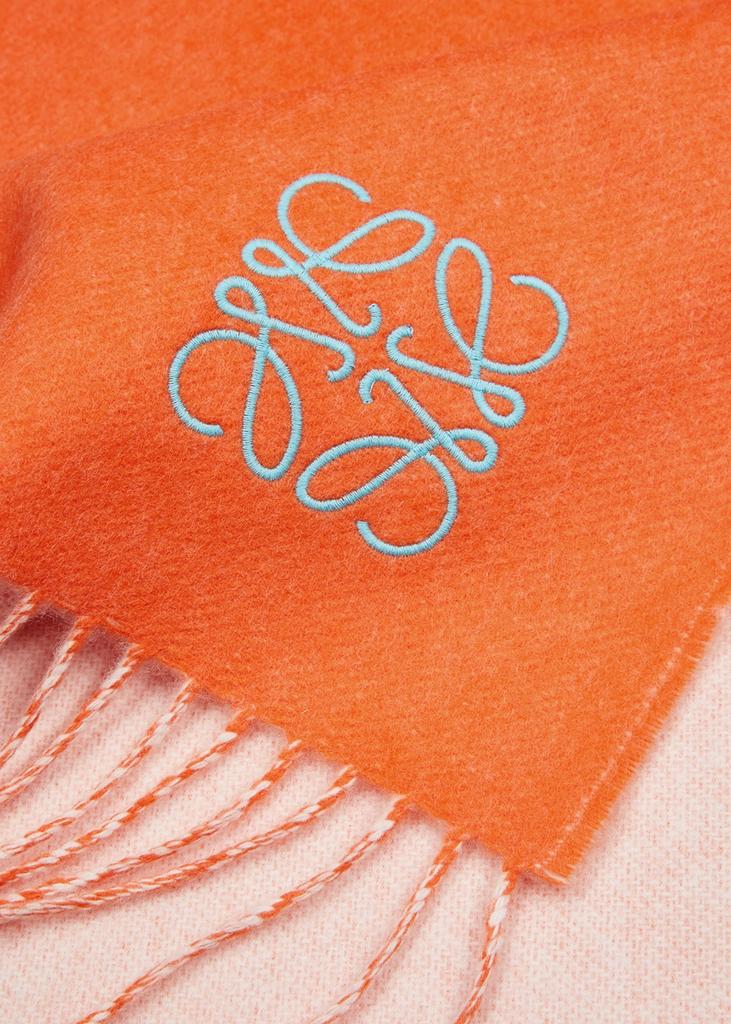 Logo-embroidered wool-blend scarf商品第3张图片规格展示