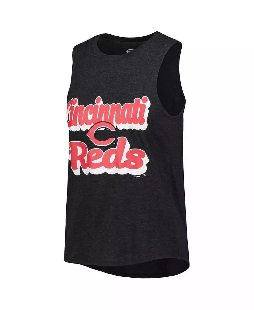 商品Concepts Sport|Women's Heather Red, Heather Black Cincinnati Reds Wordmark Meter Muscle Tank Top and Pants Sleep Set,价格¥471,第2张图片详细描述