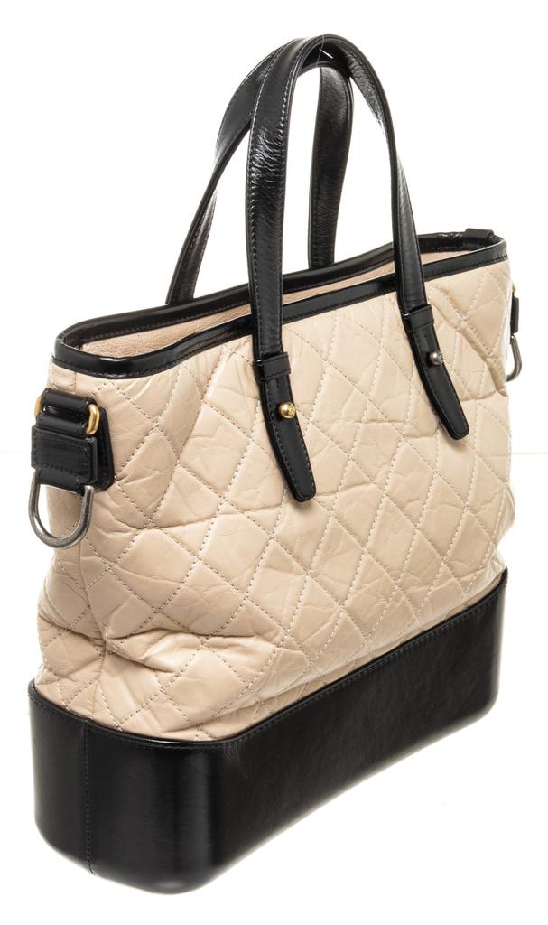 Chanel Cream Black Leather Gabrielle Tote Bag商品第3张图片规格展示