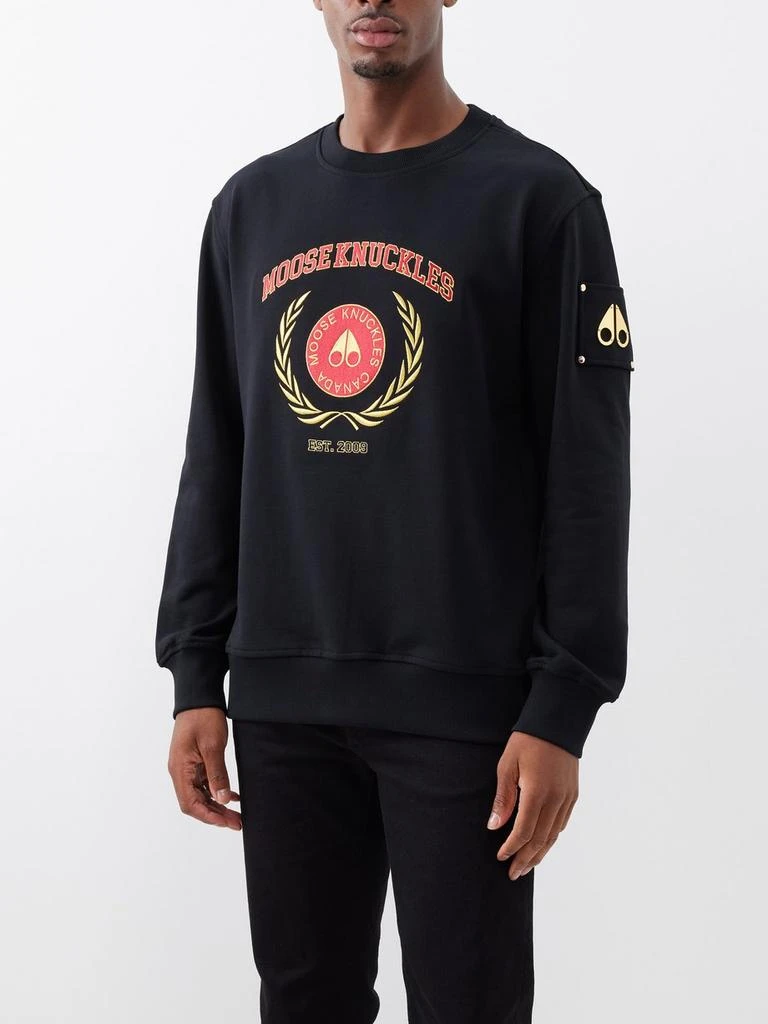 商品Moose Knuckles|Cooledge logo-embroidered cotton sweatshirt,价格¥1411,第1张图片