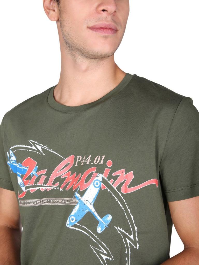 Balmain Men's  Green Cotton T Shirt商品第5张图片规格展示