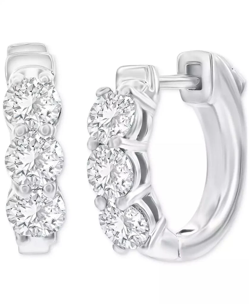 商品Macy's|Diamond Hoop Earrings (1-1/2 ct. t.w.) in 14k White or Yellow Gold,价格¥26923,第1张图片