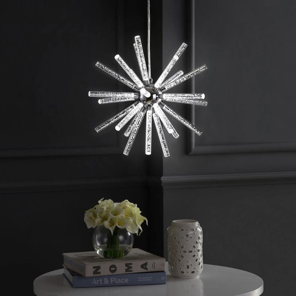 商品JONATHAN Y|Soyuz 19.5" Adjustable Integrated LED Starburst Metal/Acrylic Pendant,价格¥2167,第4张图片详细描述