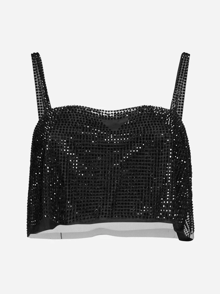 商品Prada|Crystal-embellished tulle crop top,价格¥13216,第1张图片