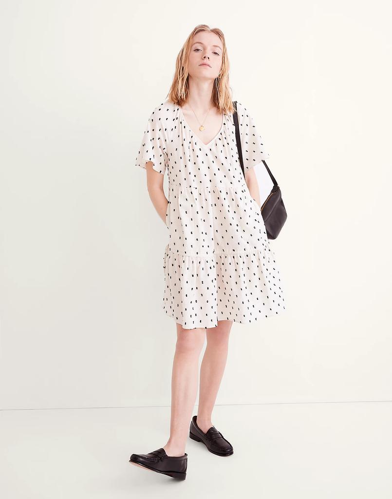 商品Madewell|Cotton-Linen Lorelei Mini Dress in Clip Dot,价格¥552,第3张图片详细描述