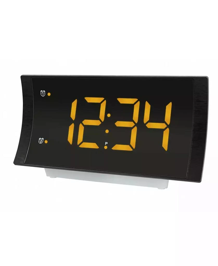 商品La Crosse Technology|Curved LED Alarm Clock with Radio and Fast Charging USB Port,价格¥315,第3张图片详细描述