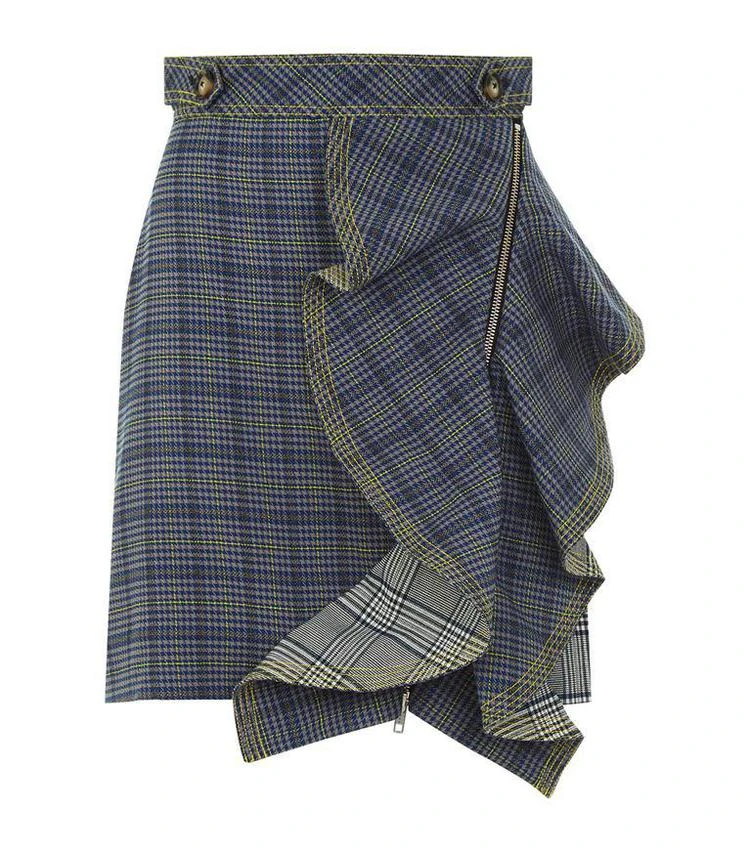 商品Self Portrait|Flounced Check Skirt,价格¥2343,第1张图片