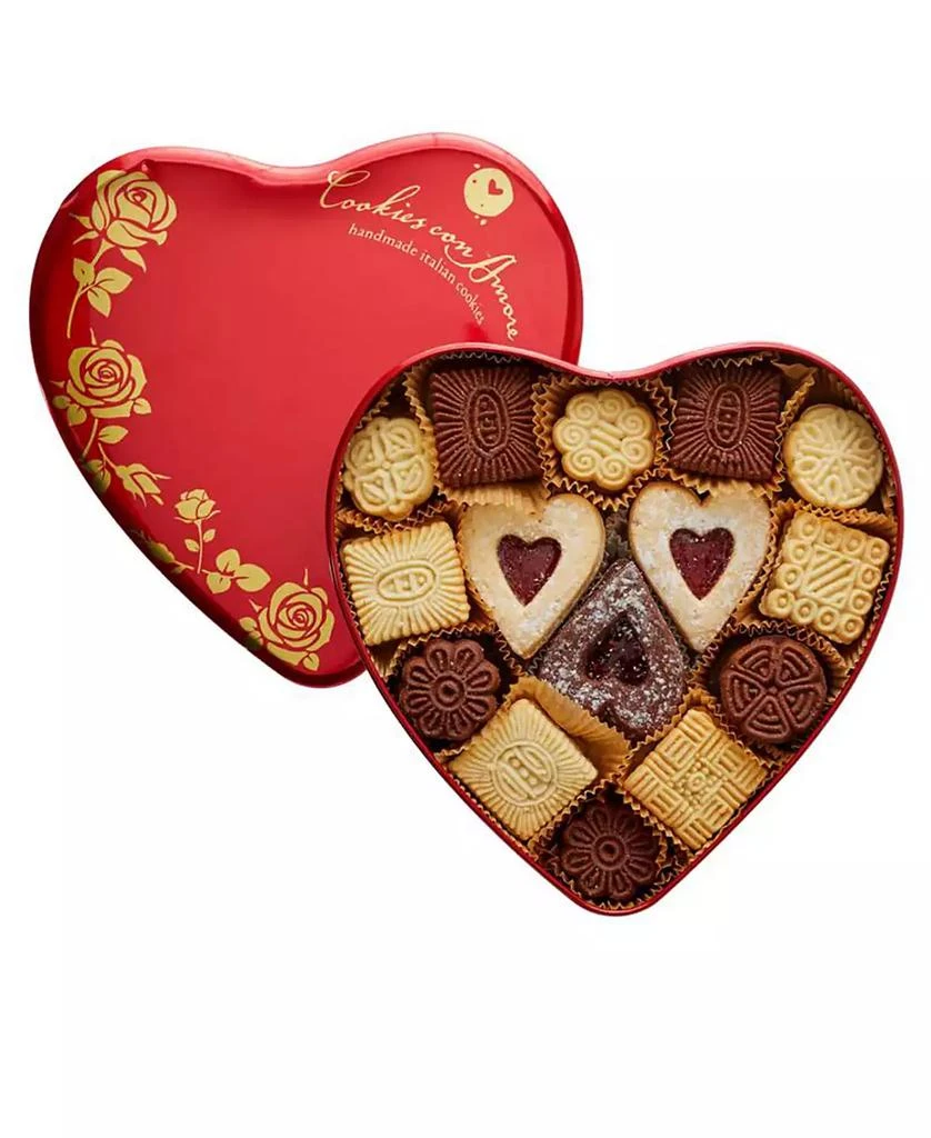 商品Cookies Con Amore|Assorted Gourmet Italian Cookies Red Heart Tin,价格¥241,第1张图片