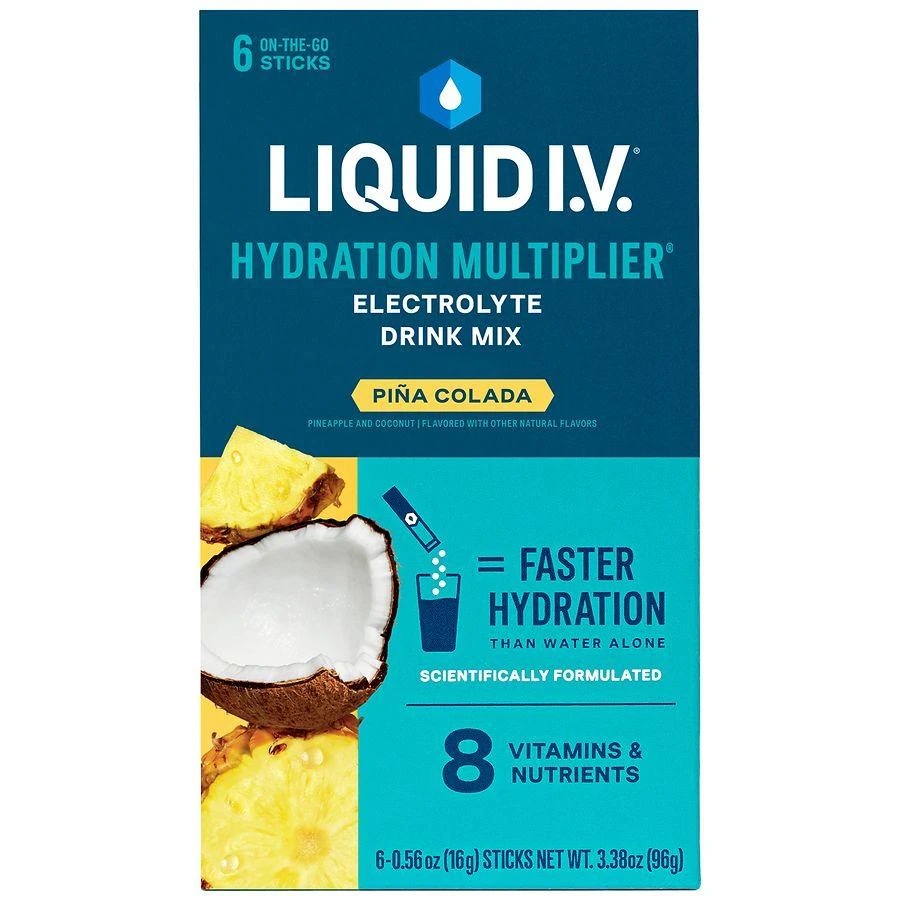 商品Liquid I.V.|Hydration Multiplier Electrolyte Drink Mix Pina Colada, 6ct,价格¥88,第1张图片
