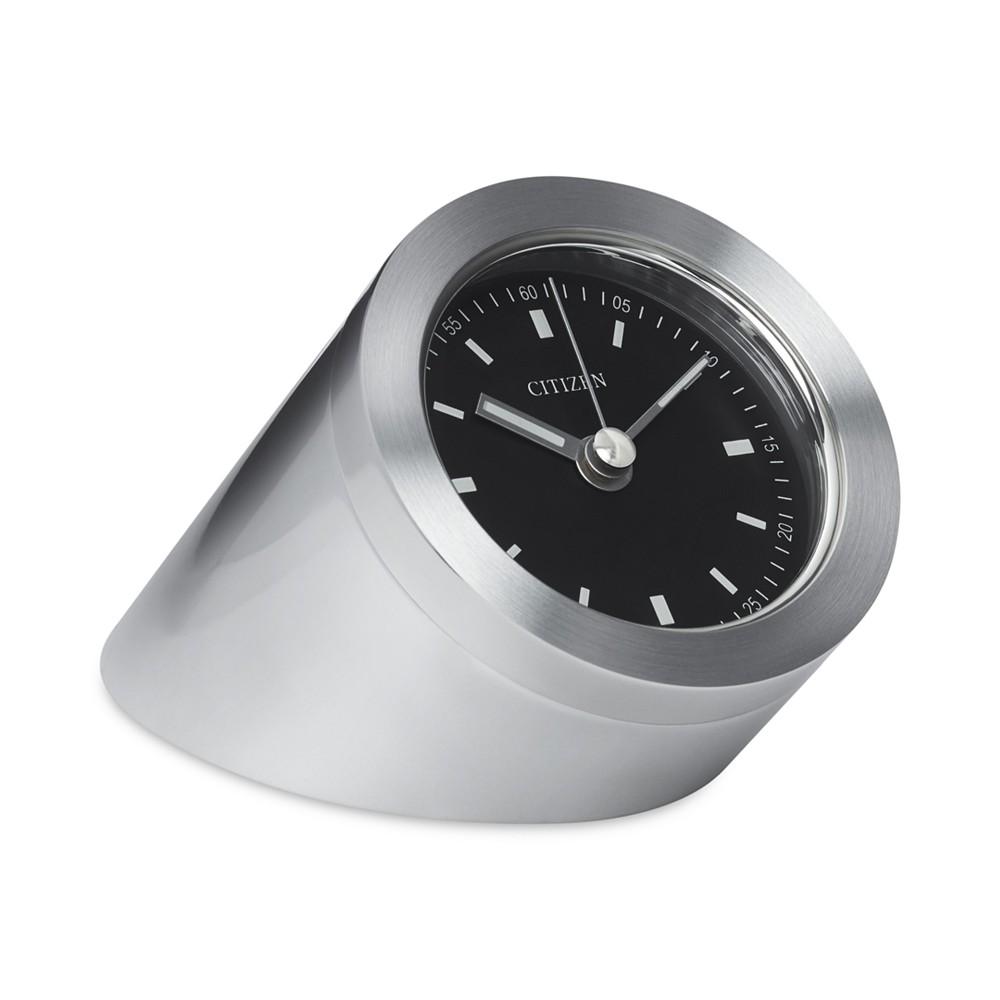 Workplace Silver-Tone Metal Cylindrical Clock商品第1张图片规格展示