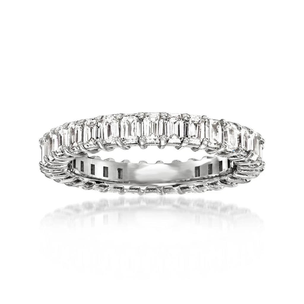 商品Ross-Simons|Emerald-Cut Lab-Grown Diamond Eternity Band in 14kt White Gold,价格¥18231,第1张图片