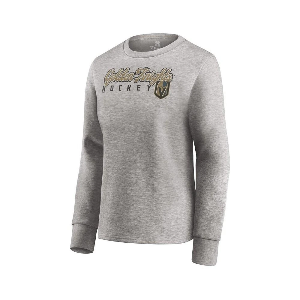 商品Fanatics|Women's Heathered Gray Vegas Golden Knights Fan Favorite Script Pullover Sweatshirt,价格¥463,第3张图片详细描述