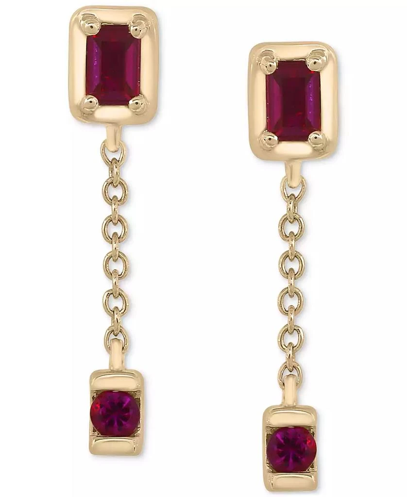 商品Macy's|3-Pc. Set Lab-Grown Multi-Gemstone Linear Chain Drop Earrings (1-1/5 ct. t.w.) in 14k Gold-Plated Sterling Silver,价格¥888,�第5张图片详细描述