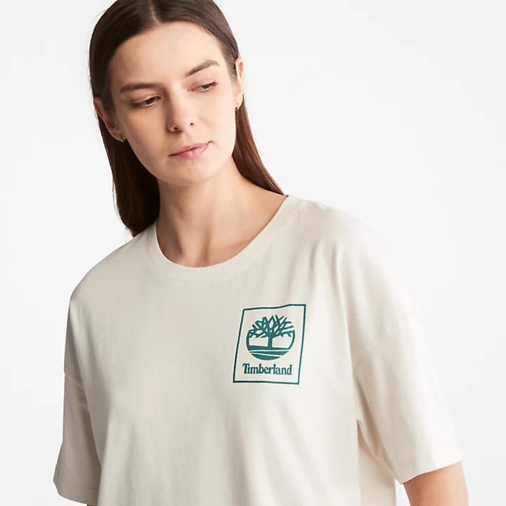 商品Timberland|Back Graphic Logo T-Shirt for Women in White,价格¥139,第7张图片详细描述