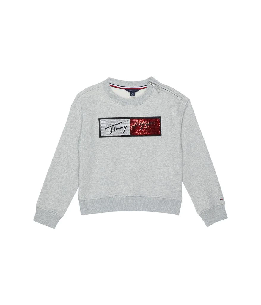 商品Tommy Hilfiger|Sequins Flag Sweatshirt (Little Kids/Big Kids),价格¥150,第1张图片