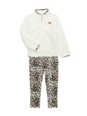商品Juicy Couture|Little Girl’s 2-Piece Faux Shearling Pullover & Leopard Print Leggings Set,价格¥250,第1张图片
