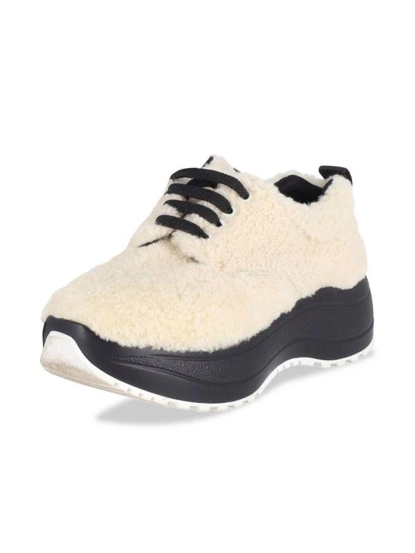 商品[二手商品] Celine|Celine Delivery Shearling Platform Sneakers In Cream Wool Athletic Shoes Sneakers,价格¥2859,第2张图片详细描述