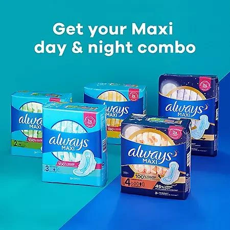 Always Maxi Extra Heavy Overnight Pads, Unscented - Size 5 (54 ct.) 商品