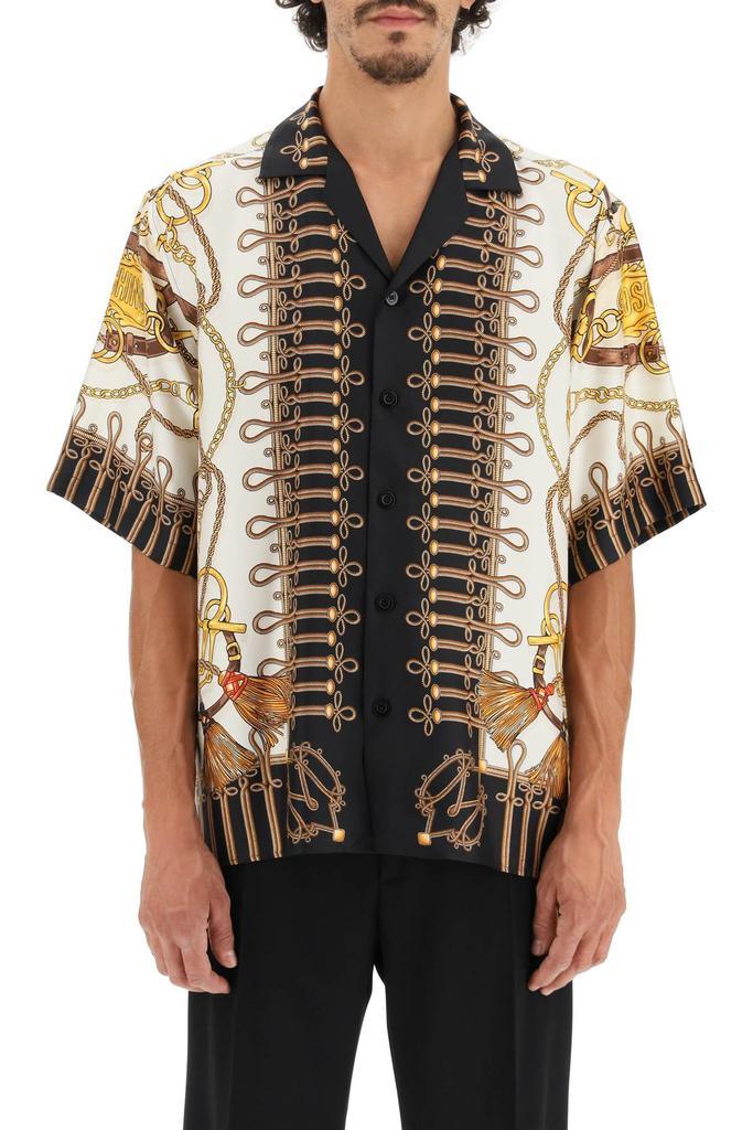 商品Moschino|Moschino Military Teddy Scarf Short Sleeve Silk Shirt,价格¥4329,第4张图片详细描述