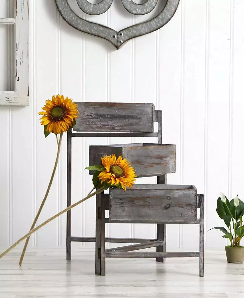 3.5-Ft. Gray Washed Expandable Decorative Planter 商品
