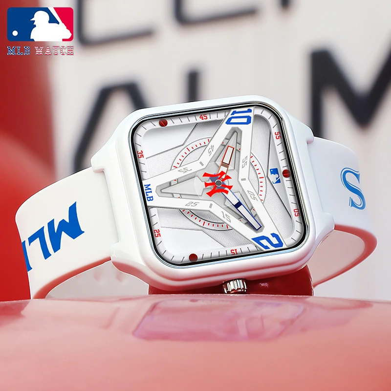 MLB美职棒手表 2022新款 潮牌手表个性指针男士手表 镂空防水石英硅胶学生情侣表NY22051 商品