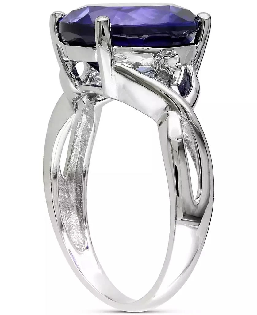 商品Macy's|Lab-Grown Sapphire (7-1/2 ct. t.w.) & Diamond Accent Statement Ring in Sterling Silver,价格¥467,第4张图片详细描述