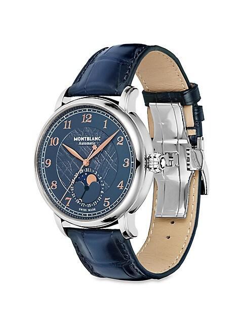 商品MontBlanc|Star Legacy Stainless Steel, Ceramic & Alligator-Embossed Leather Watch,价格¥31948,第5张图片详细描述