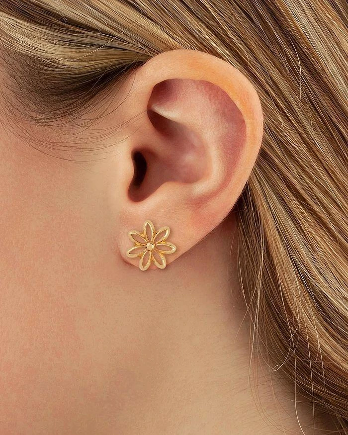 商品Moon & Meadow|14K Yellow Gold Openwork Flower Stud Earrings,价格¥2039,第2张图片详细描述