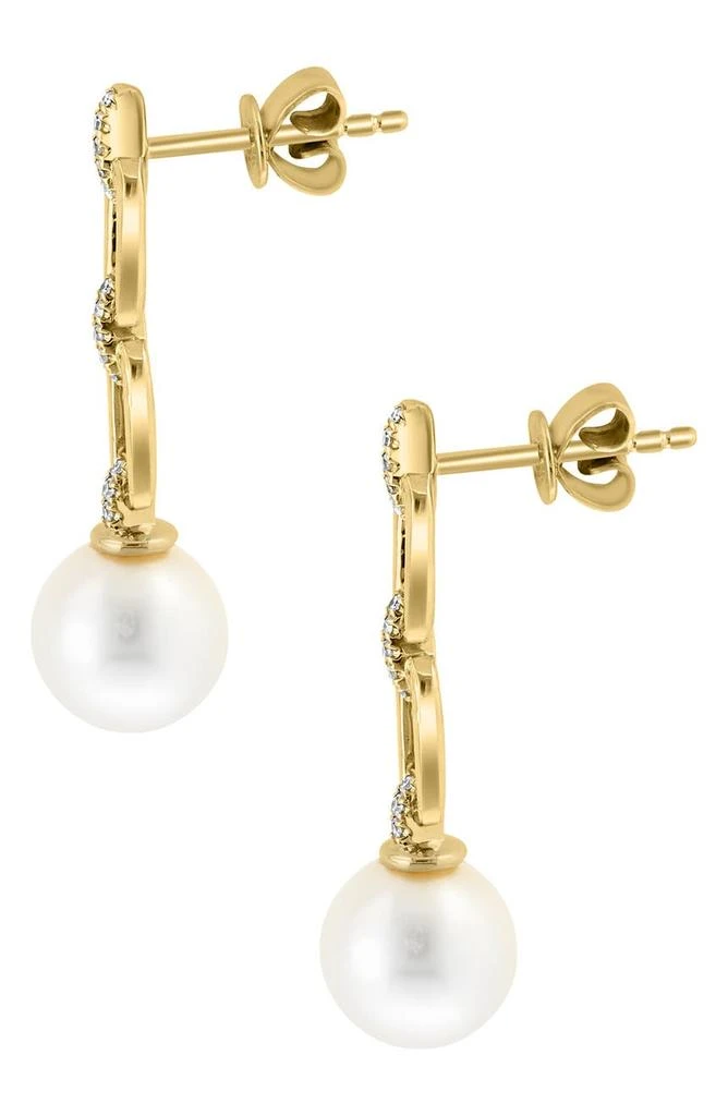商品Effy|14K Gold Freshwater Pearl & Diamond Drop Earrings - 0.09ct,价格¥4055,第2张图片详细描述