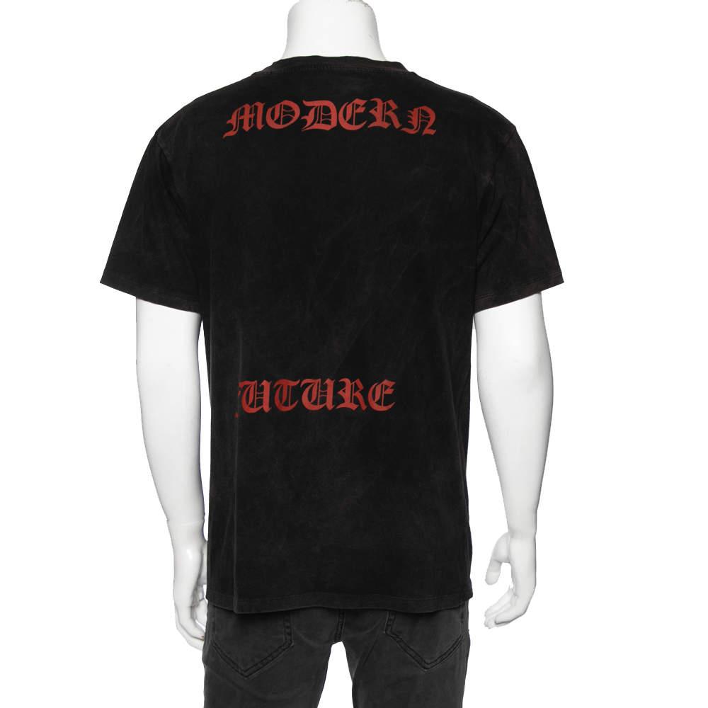 Gucci Black Cat Applique Cotton Short Sleeve Crewneck T-Shirt M商品第3张图片规格展示