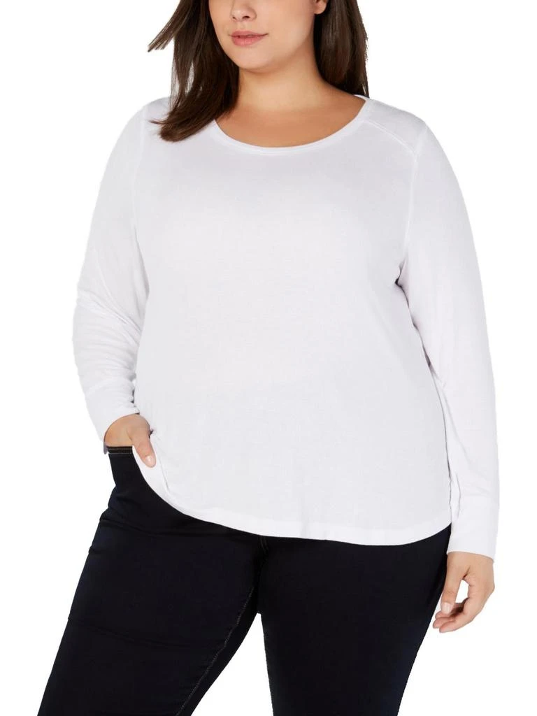 商品INC International|Plus Womens Ribbed Long Sleeves Pullover Top,价格¥174,第3张图片详细描述