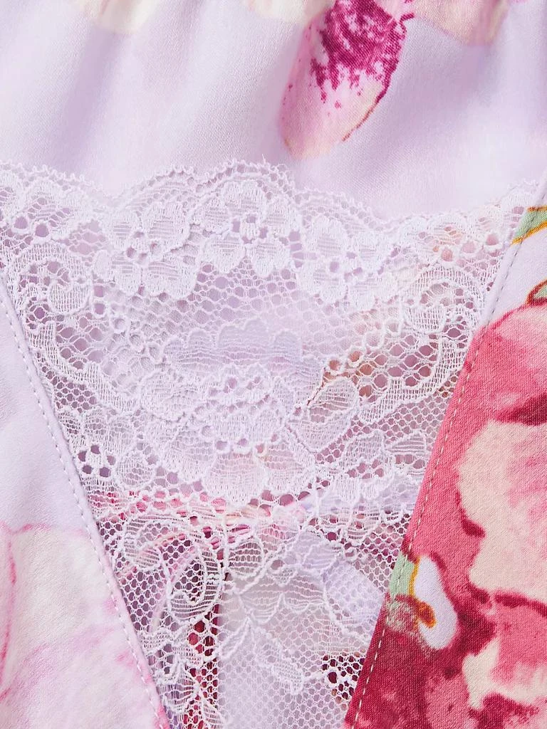 2-Piece Phoebe Floral Satin Lace-Trim Cami Short Set 商品