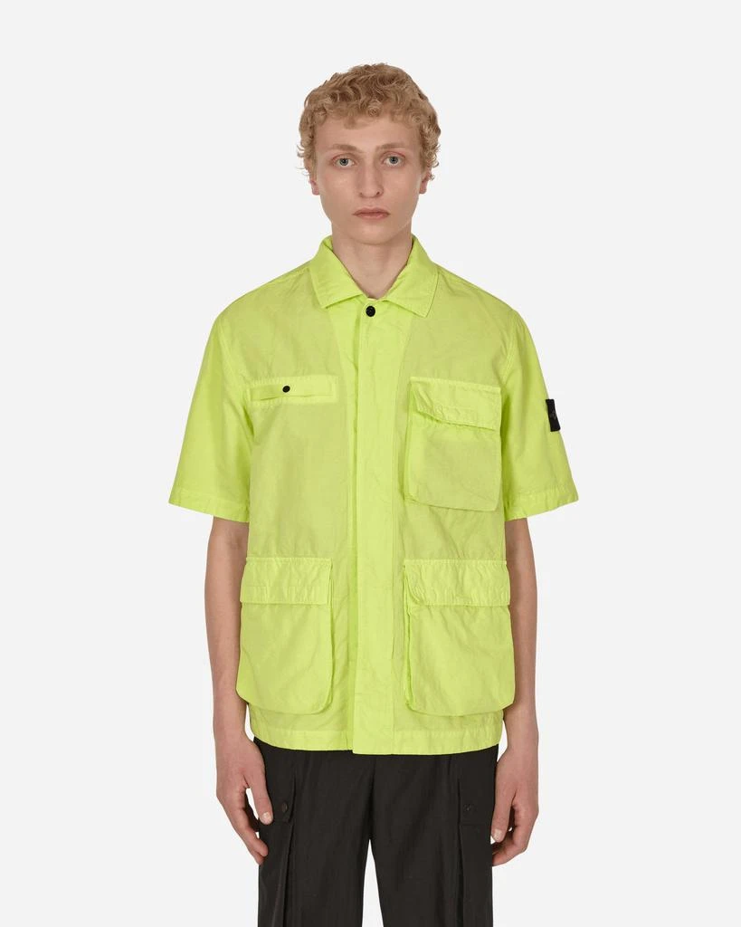 商品Stone Island|TELA COTONE LINO FIAMMATO-TC Garment Dyed Shortsleeve Jacket Yellow,价格¥4246,第1张图片