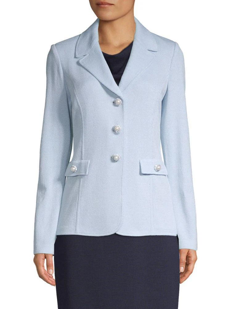商品St. John|Simulated Pearl Wool-Blend Blazer,价格¥3430,第1张图片