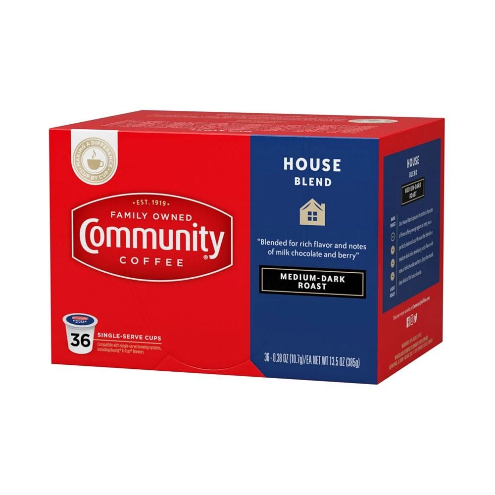 商品Community Coffee|House Blend Medium-Dark Roast Single Serve Pods, Keurig K-Cup Brewer Compatible, 144 Ct,价格¥1000,第3张图片详细描述
