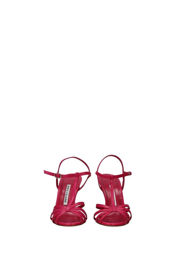 商品Manolo Blahnik|Sandals marana Leather Fuchsia Dark Pink,价格¥3103,第3张图片详细描述