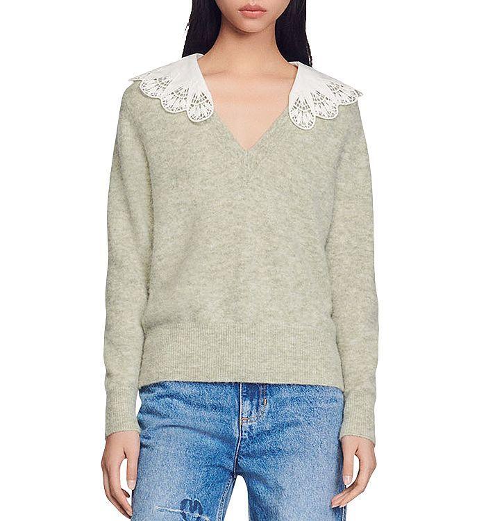 商品Sandro|Lena Oversized Collar Sweater,价格¥1439,第1张图片