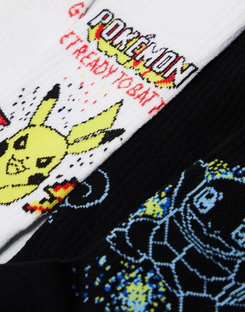 商品ASOS|ASOS DESIGN 2 pack Pokemon sports socks in black and white,价格¥98,第2张图片详细描述