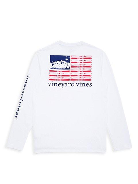 商品Vineyard Vines|Little Boy's & Boy's Ski Flag Long-Sleeve Harbor Performance T-Shirt,价格¥309,第5张图片详细描述
