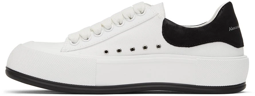 商品Alexander McQueen|White & Black Deck Plimsoll Sneakers,价格¥2028,第3张图片详细描述