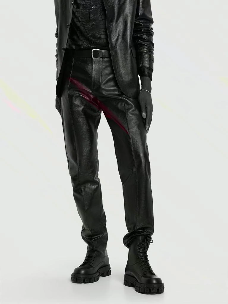 商品Versace|Leather Combat Boots,价格¥8054,第1张图片