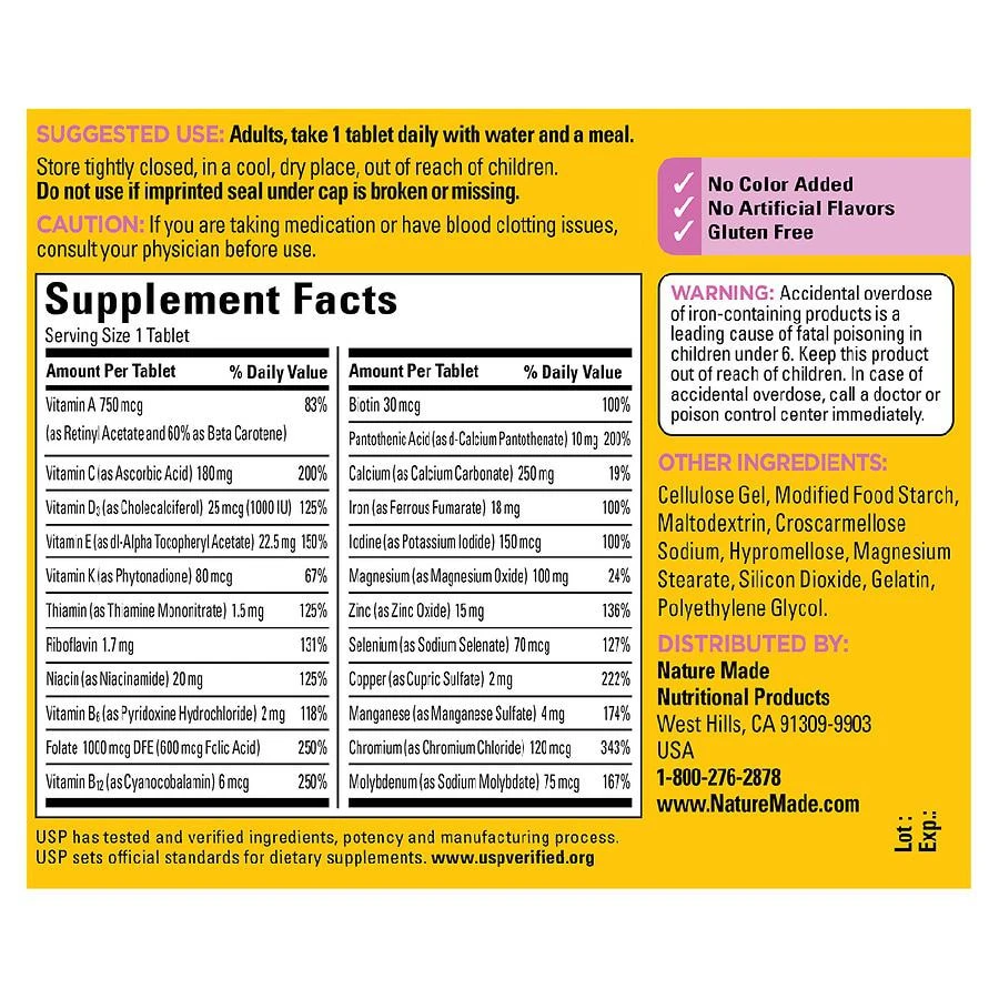 商品Nature Made|Multivitamin For Her Tablets,价格¥45,第3张图片详细描述