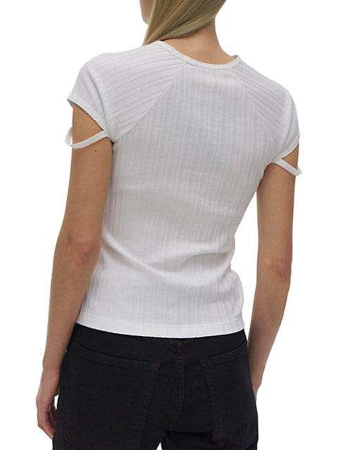 Rib-Knit Cotton T-Shirt商品第5张图片规格展示