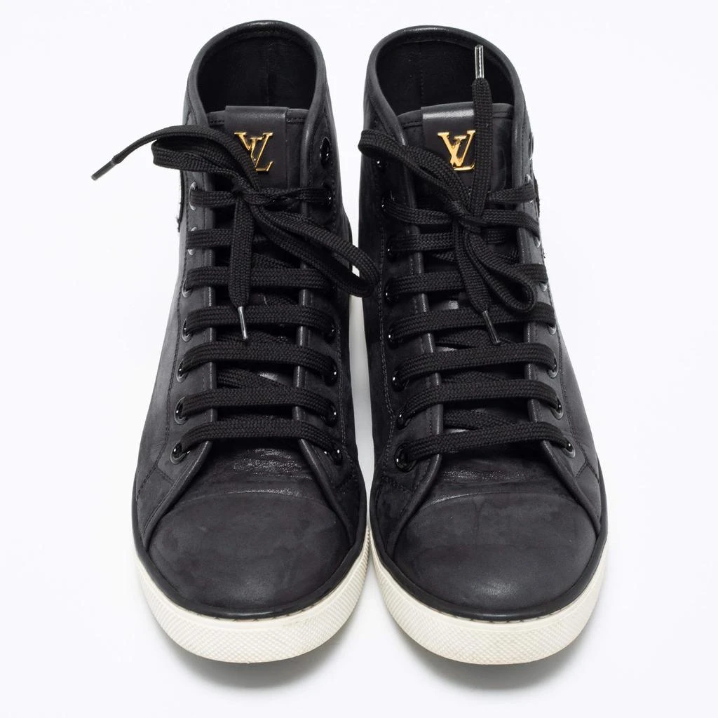 商品[二手商品] Louis Vuitton|Louis Vuitton Black  Leather Love  Embossed High-Top Sneakers Size 37.5,价格¥2901,第3张图片详细描述