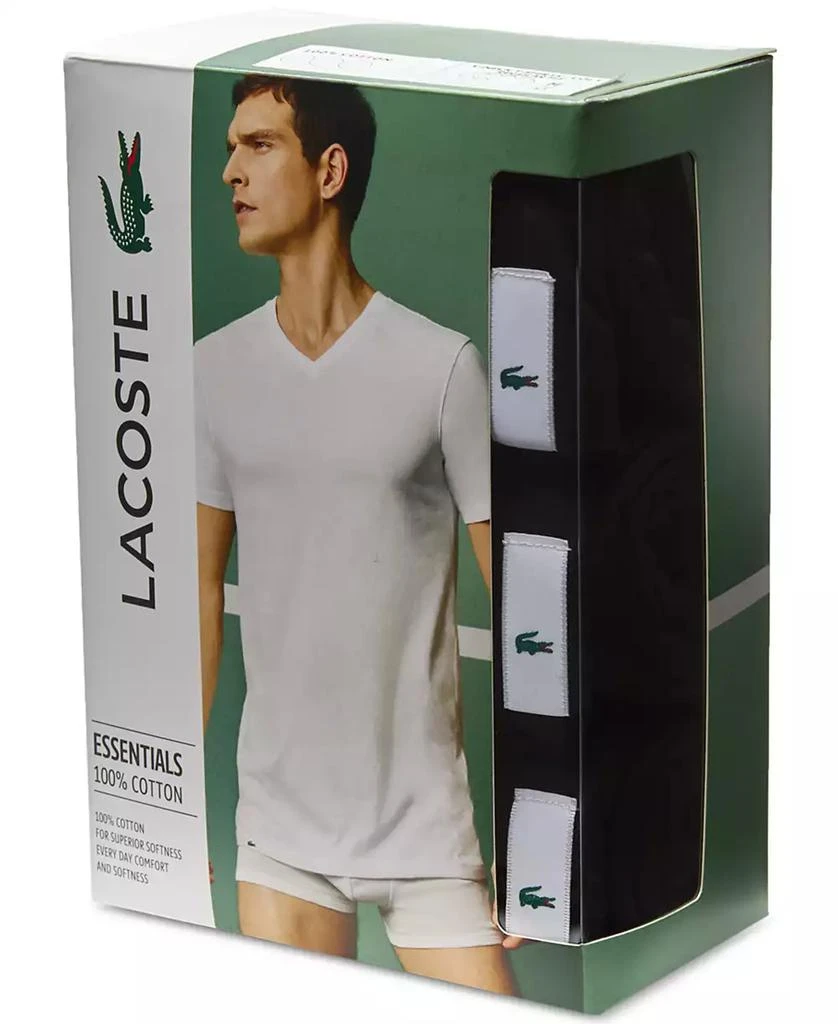 商品Lacoste|Men's 3-Pack V-Neck Slim Fit Undershirts,价格¥194,第3张图片详细描述