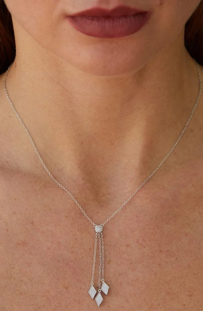 商品Savvy Cie Jewels|Sterling Silver CZ Pavé Tassel Pendant Necklace,价格¥351,第2张图片详细描述