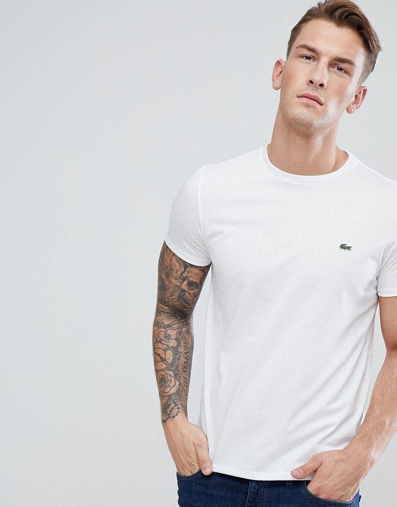 Lacoste logo pima cotton t-shirt in white商品第3张图片规格展示