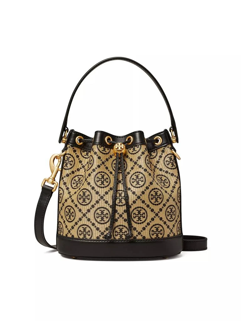 商品Tory Burch|T Monogram Raffia Bucket Bag,价格¥3148,第1张图片