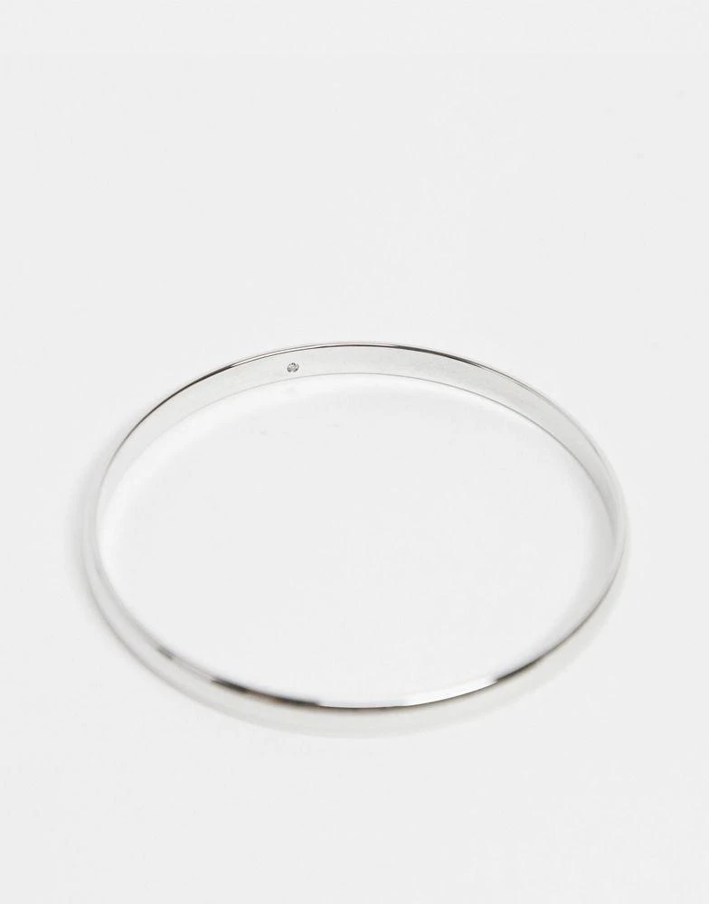 商品Kate Spade|Kate Spade find silver lining engraved bangle in silver,价格¥394,第2张图片详细描述